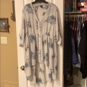 Torrid white sheer floral high lo top